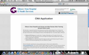 CNA Application Back On-Line