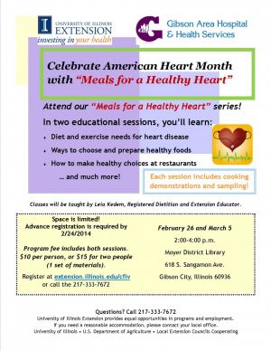GAHHS and U of I Extension Office Partner Up to Offer Meals for a Healthy Heart