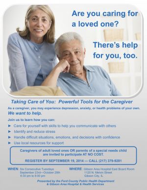 Tools for Caregiver's Class set for September 23, 2014