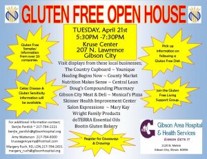 Gluten Free Living Support Group to Hold Open House at Kruse Center