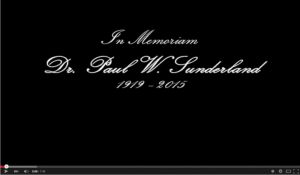The Eulogy of Dr. Paul Sunderland by Dr. David Hagan