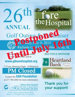 Golf Outing Postponed Until July 16, 2015