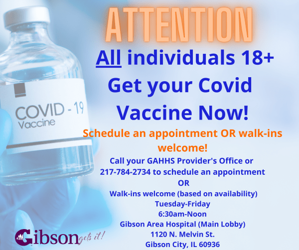 All Individuals 18+ Covid Vaccine!