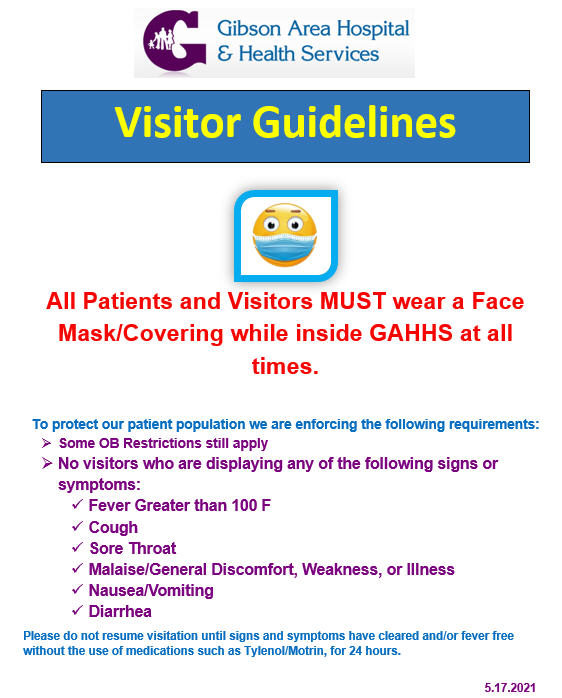 Change to Visitor Guidelines 5.18.2021