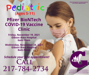 Pediatric Pfizer Vaccine Clinics Announced!