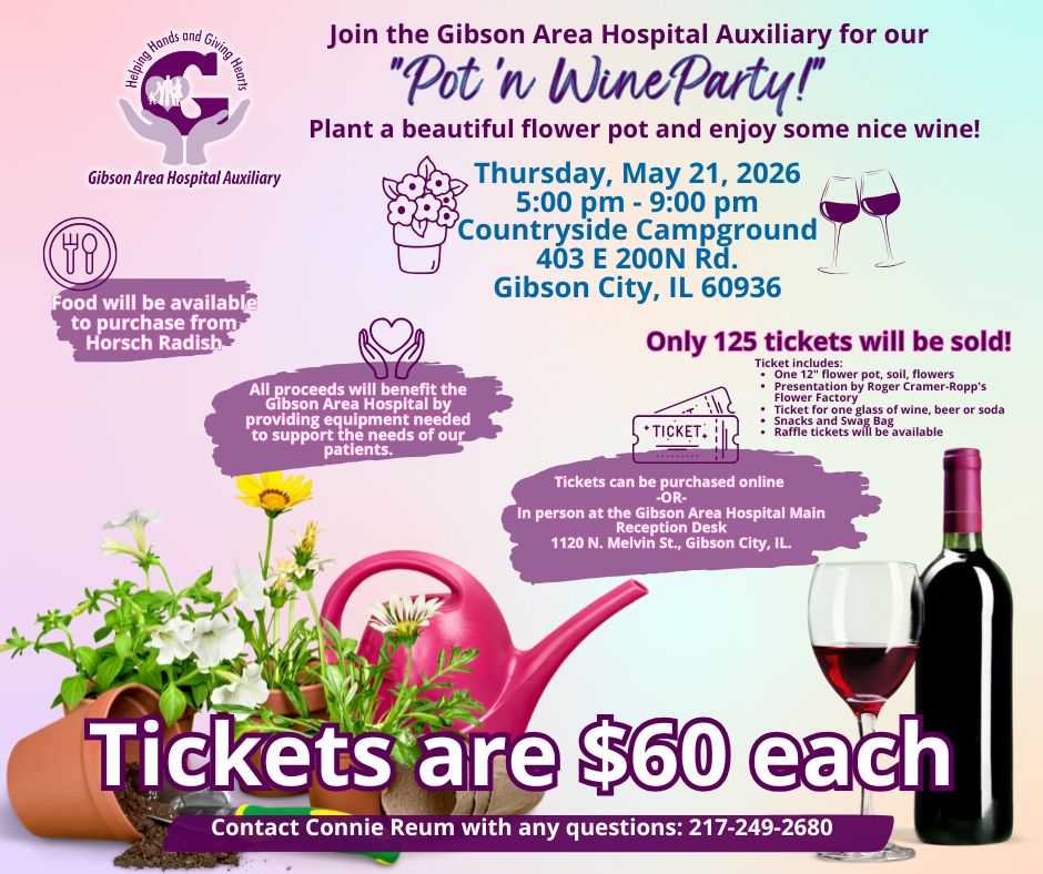 Auxiliary Flower Pot and Wine Event 2026 Facebook Post 1